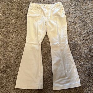 INC: flare bottom White jeans size 10